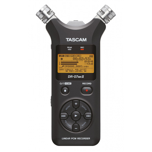TASCAM DR-07MKII kompaktní ruční rekordér, 2 mikrofony (A/B, X/Y), 3,5mm vstup